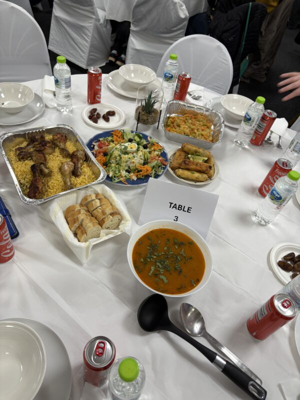 A table laden with food
